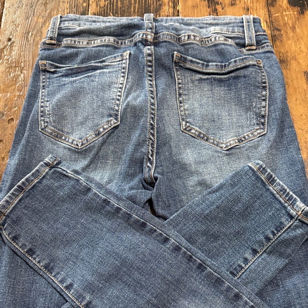 Women's Skinny Stretch Jeans in Mid Blue - Picture 7 of 7